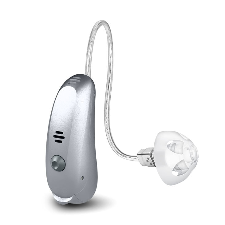 silver_rexton_RIC_hearing_aid_with_speaker_button_and_dome