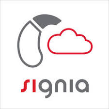 grey_signia_behind_the_ear_hearing_aid_and_cloud_with_red_lining_and_signia_logo_availale_in_strasburg_pa