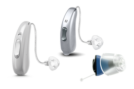 silver behind the ear cros hearing aids for single sided deafness featuring domes available near bird in hand